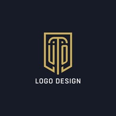 Initial UO shield logo luxury style, Creative company logo design