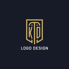 Initial KO shield logo luxury style, Creative company logo design