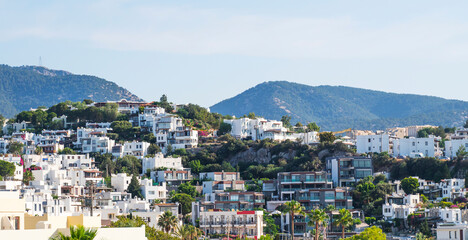 Naklejka premium view of the city of Bodrum in the evening, Turkey.