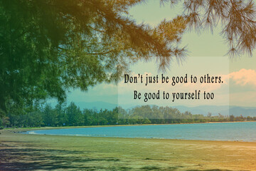 Motivational and inspirational quote on image blue ocean.