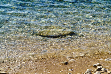 stone below the sea surface