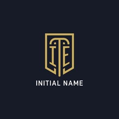 Initial IE shield logo luxury style, Creative company logo design