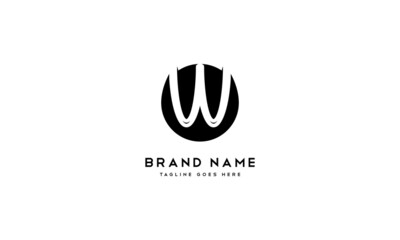 Fototapeta premium W letter circle brand Logo Design