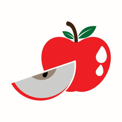 fresh red apple fruit illustration