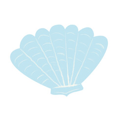 Sea shell. Illustration of a blue sea shell. Design for sticker.
