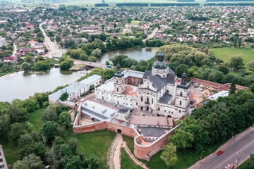 Aerial view of the Barefoot Carmelite Monastery. Berdichev, Ukraine