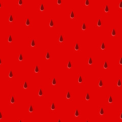 Watermelon seed seamless pattern, red background