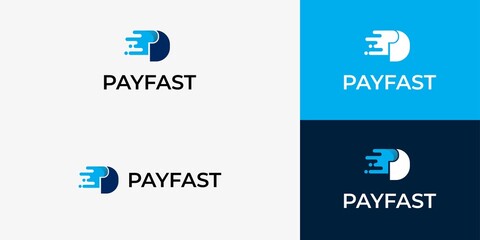 pay modern logo with initial p premium vector