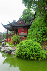 Fototapeta na wymiar Xijin Historial area performance stage and pond zhenjiang china