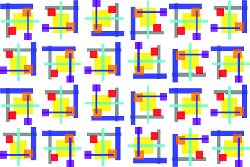 Geometric vector pattern for textiles or other uses in modern colors