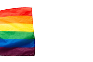 Rainbow flag as a background. Top view.