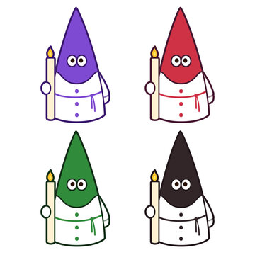 Cartoon Easter Capirote character set