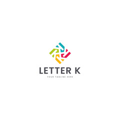 Letter K ambigram logo design