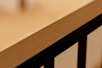ADRA, ALMERÍA, Spain; March 16, 2022: Dust of the Saharan Calima on the railing of a balcony in Adra, Almería, South of Spain
