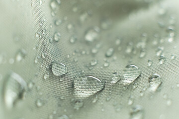 waterproof fabric with waterdrops. non woven fabric water texture background Water drops on...