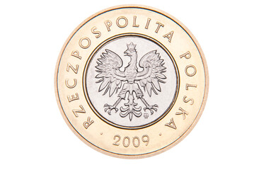 Moneta 2 polskie złoty - obrazy, fototapety, plakaty