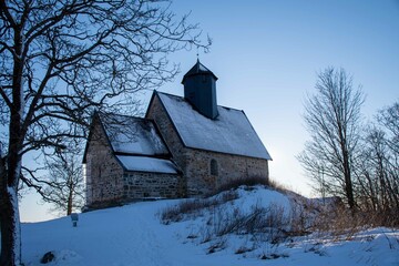 church in the snow