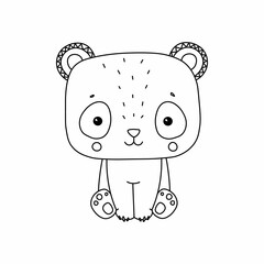 Cute panda coloring page for children's coloring book vector