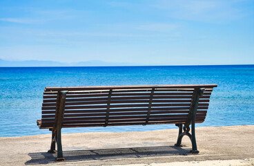 Urlaub, Sommer, Hintergrund, Bank, Landschaft, Meer