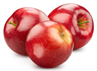Fototapeta na wymiar Red apple. Fresh organic apple isolated on white background. Apple macro. With clipping path