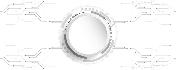 Obraz premium Grey white Abstract technology background,Hi tech digital connect, communication, high technology concept, science, technology background