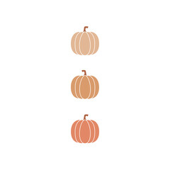 Pumpkin set. Flat style. Bright cheerful pattern with pumpkins.