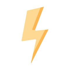 Vector cartoon illustration of a lightning bolt isolated on white.