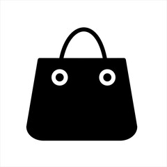 torba  na zakupy ikona czarna - obrazy, fototapety, plakaty