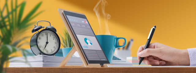 Businessman using a digital tablet