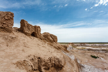 Ruins of Topraq Kala in Uzbekistan, Central Asia