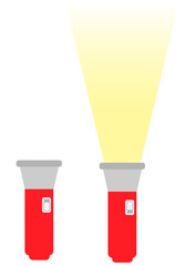 懐中電灯のイラスト　オン・オフ2種類