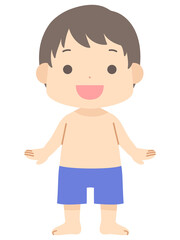 水着を着た男の子のイラスト