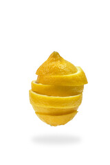 Fototapeta na wymiar Sliced lemon slices stand on top of each other
