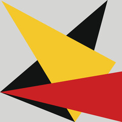 Triangule shapes Red, yellow,Black color for background. Abstract Minimal geometric colored  background.