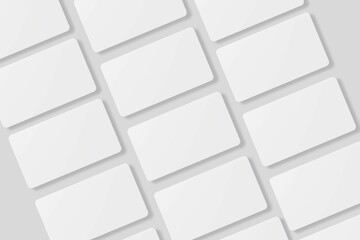 Floating blank business card for mockup. 3D Render.