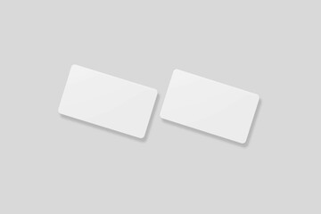Floating blank business card for mockup. 3D Render.