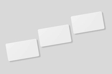 Floating blank business card for mockup. 3D Render.