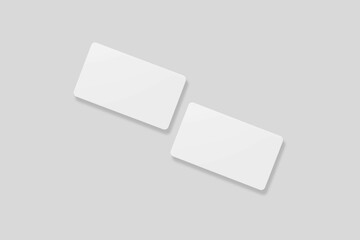 Floating blank business card for mockup. 3D Render.