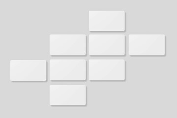 Floating blank business card for mockup. 3D Render.