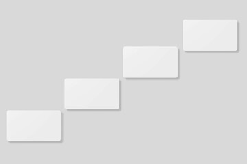 Floating blank business card for mockup. 3D Render.