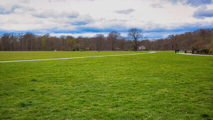 Wiese im Park Rosental, Frühling , Leipzig Sachsen