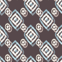 IKAT seamless pattern. Ethnic abstract print for fabric, wallpaper, wraping paper. Traditional ornament, modern illustration, earth colors