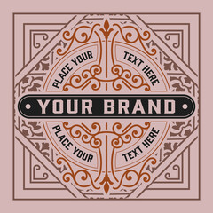 Western card with vintage style