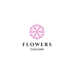 Flower logo design vector icon template