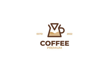 Coffee paper filter dripper logo design