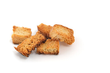 Fried breadcrumbs white background.Homemade food.