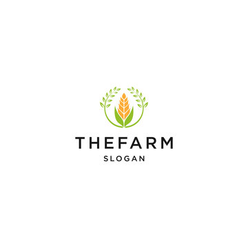 The farm logo design vector icon template