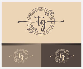 luxury signature logo design initial tg. Handwriting vector logo design illustration image