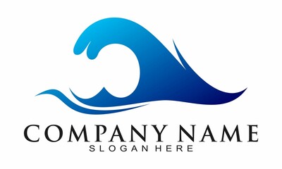 Wave roll illustration vector logo