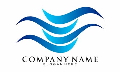 Wave water illustration vector logo